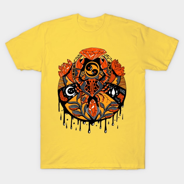 Orangrey Mystic Cancer Zodiac T-Shirt by kenallouis